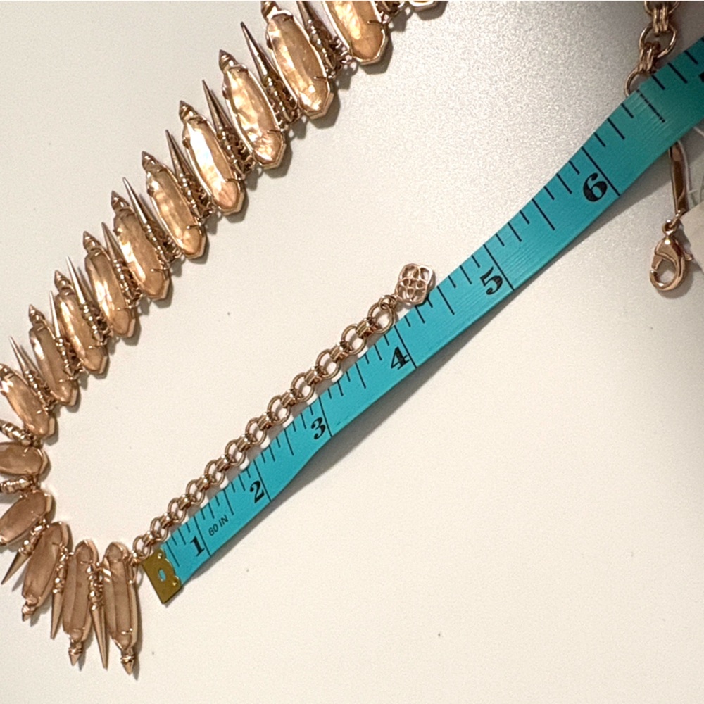 NWT [Kendra Scott] Gwendolyn Statement Necklace, Rose Gold & Peach Illusion - Picture 10 of 11